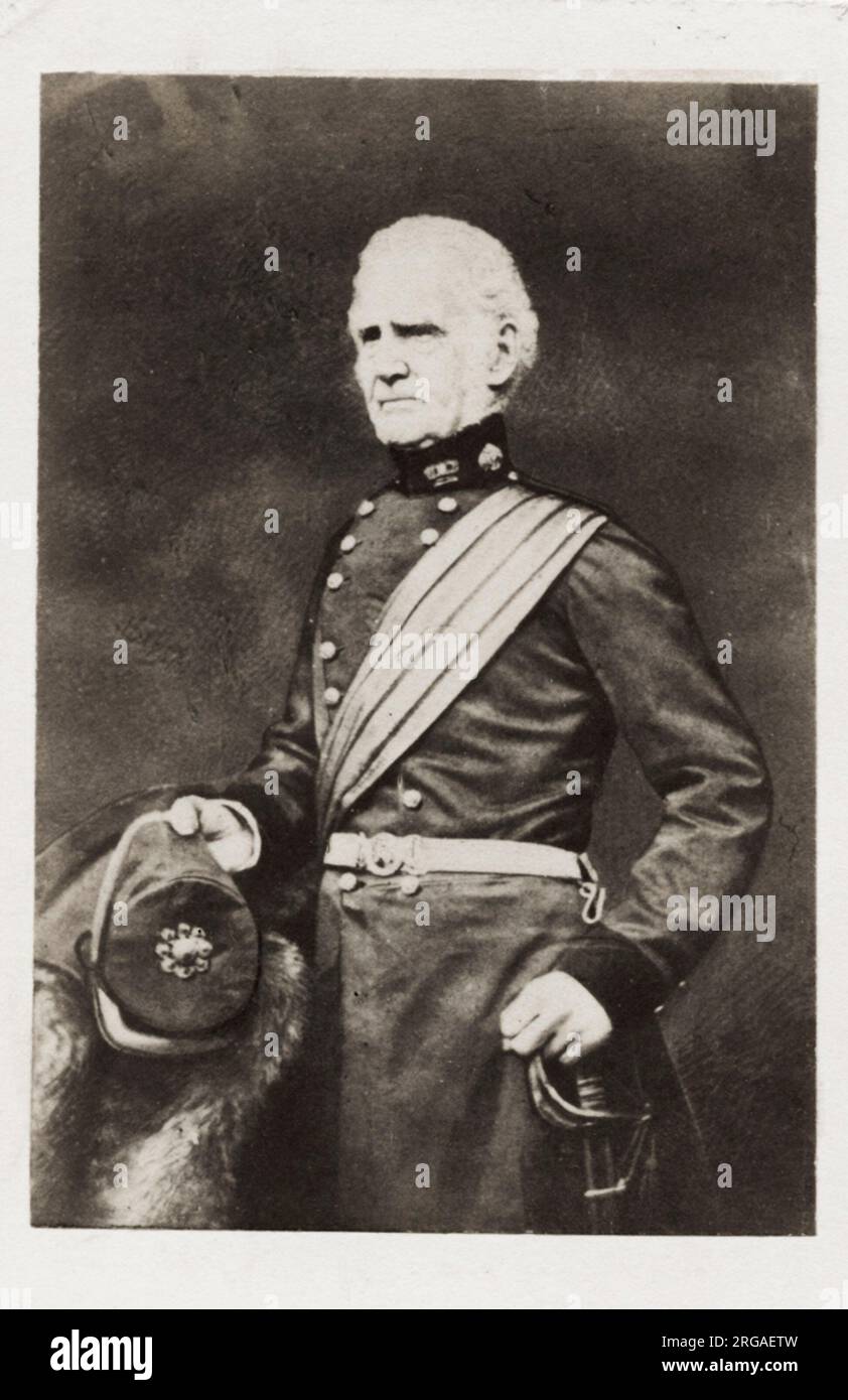 Vintage 19th century photograph: Field Marshal John Colborne, 1st Baron Seaton, GCB, GCMG, GCH, PC (Ire) (16 February 1778 - 17 April 1863) was a British Army officer and colonial governor. Stock Photo