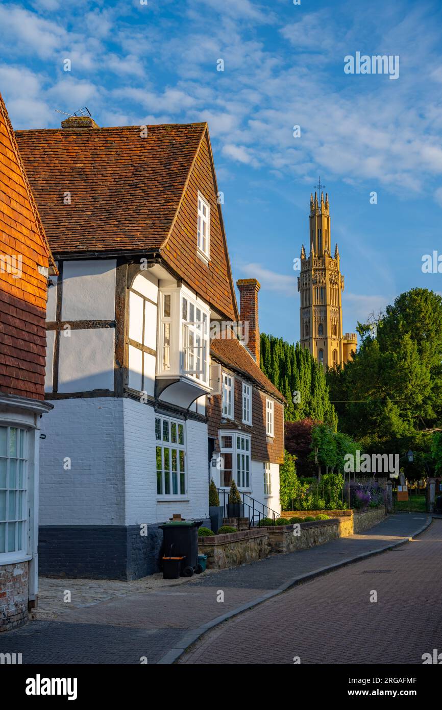 Hadlow Tower, or MayÕs Folly as it is also known, is a Grade 1* listed folly, the tallest of its kind in the United Kingdom Stock Photo