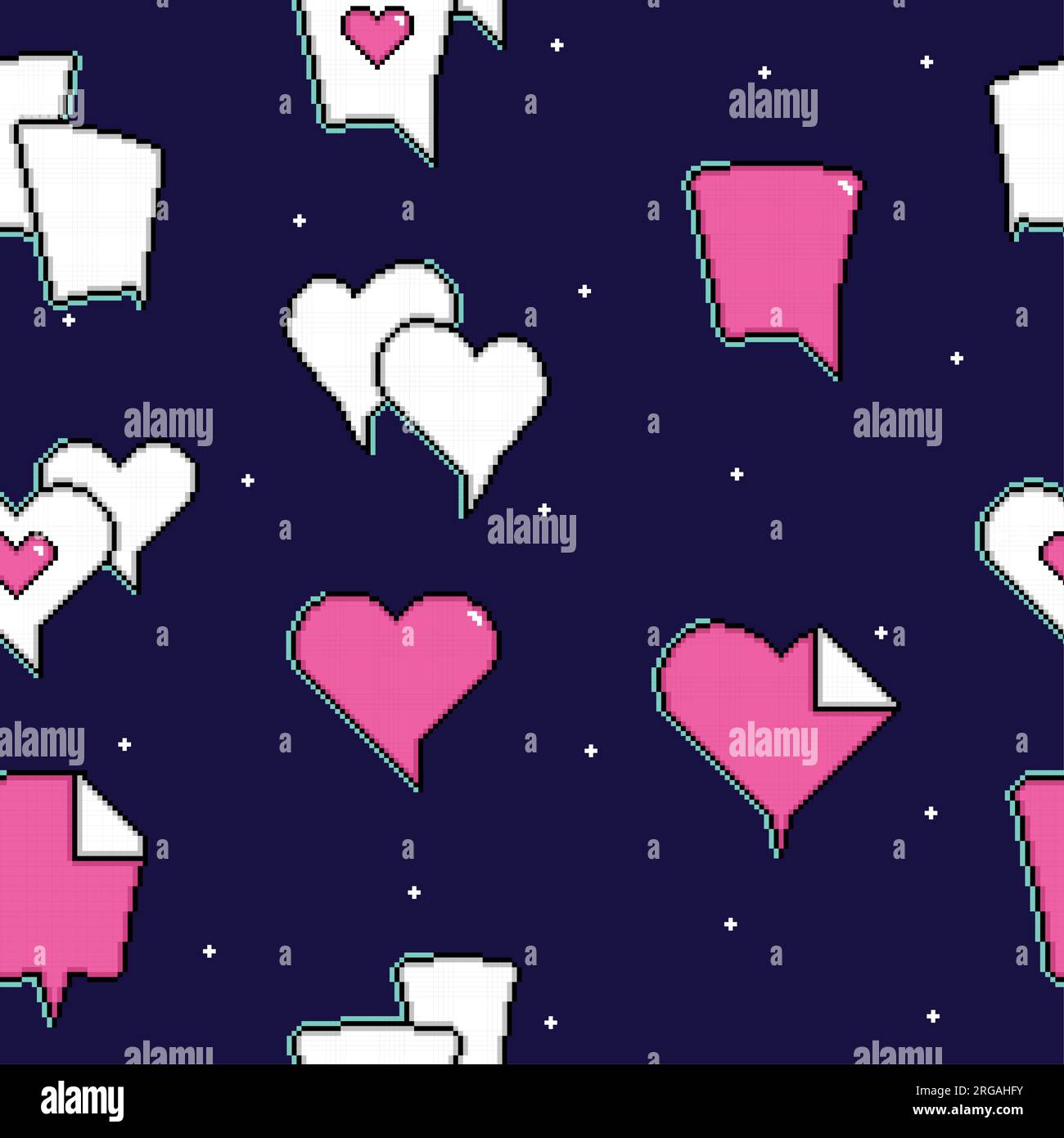 Seamless pattern background with pixelated comic speech bubble chats Vector Stock Vector