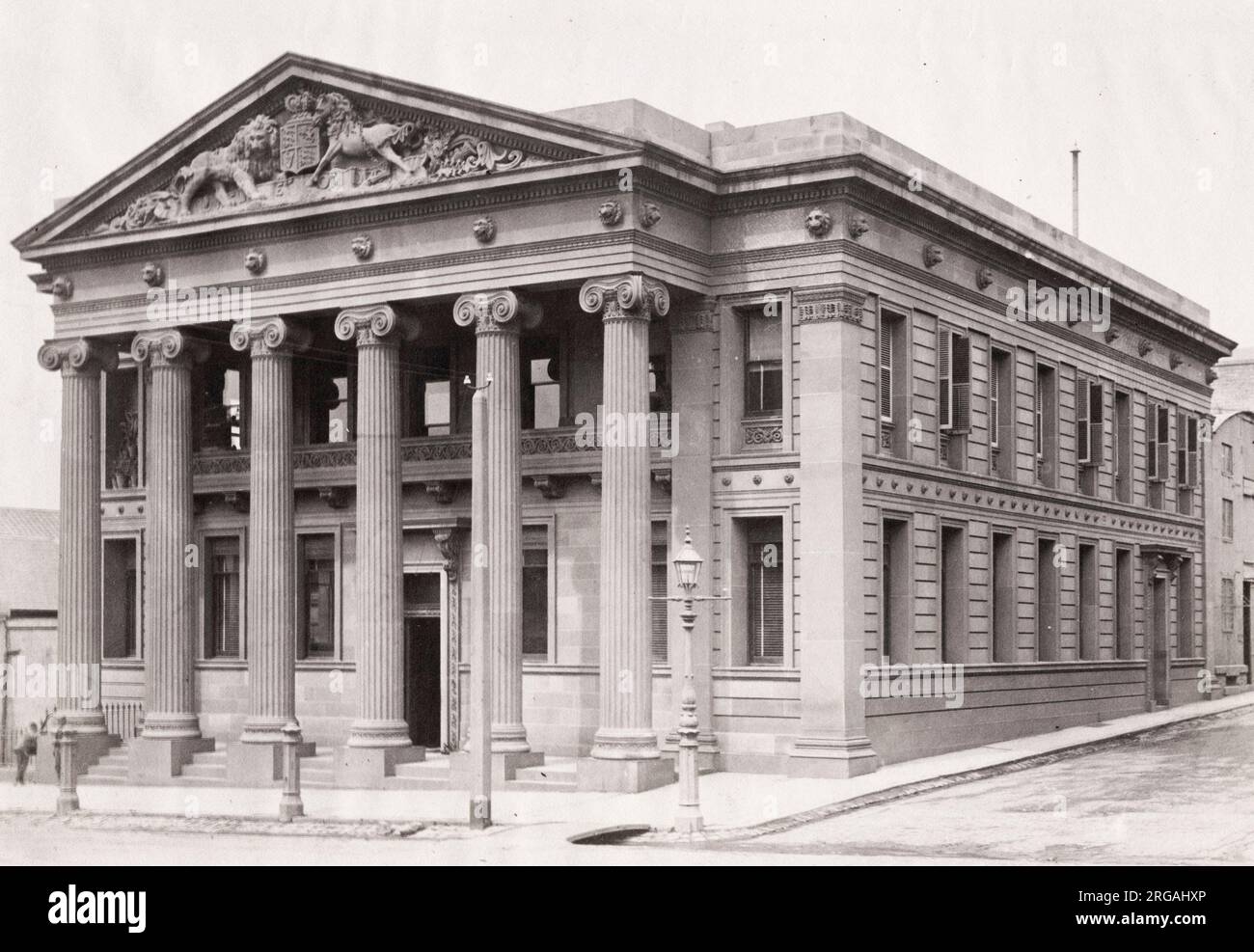 Vintage late 19th century photograph: Bank of Australia, Melbourne, Victoria Stock Photo