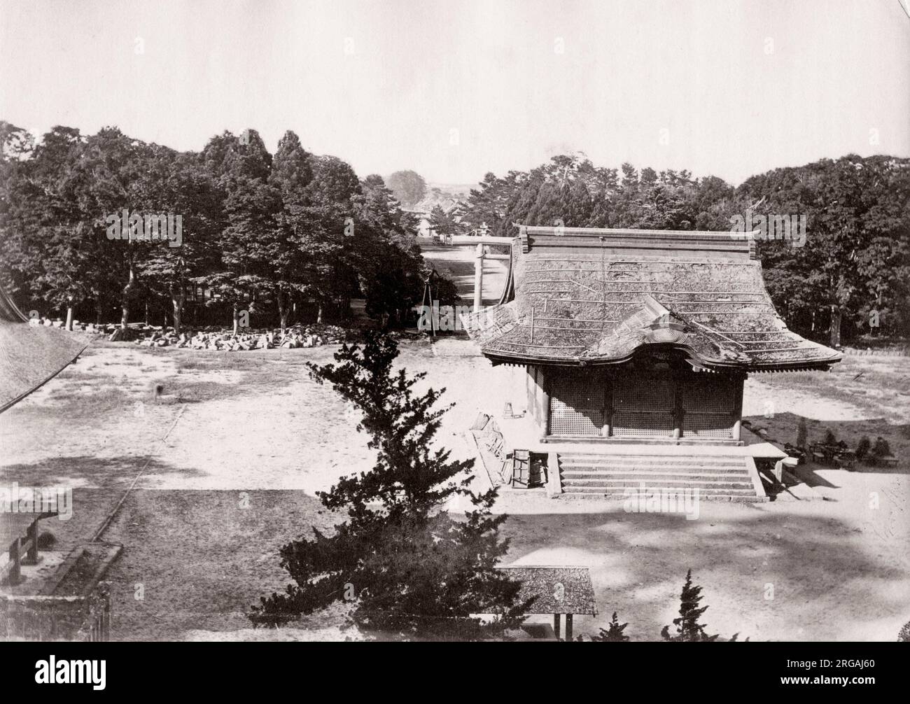 1870's Japan -  view from the temple of Hachiman at Kamakura- from 'The Far East' magazine Stock Photo