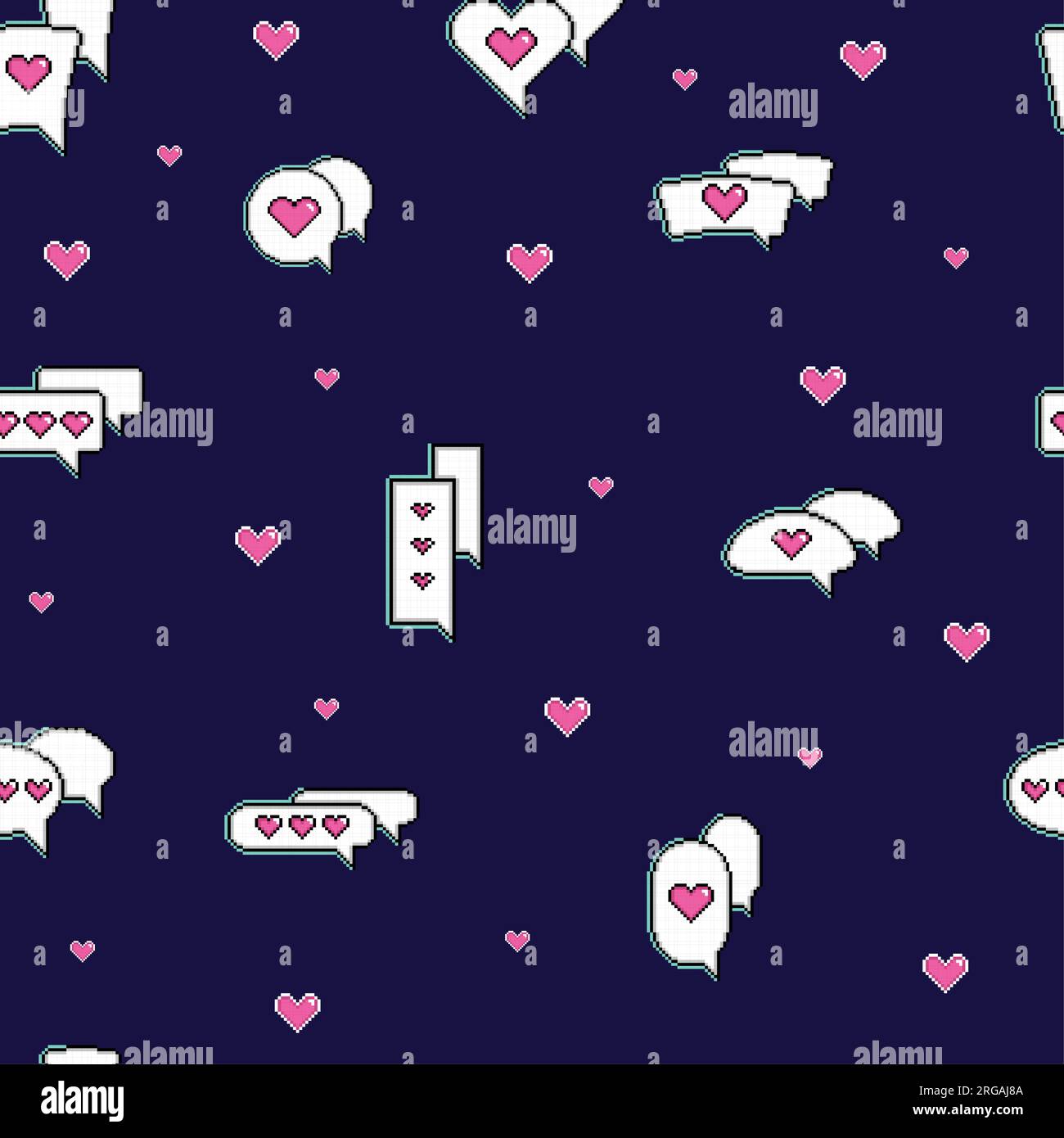 Seamless pattern background with pixelated comic speech bubble chats Vector Stock Vector