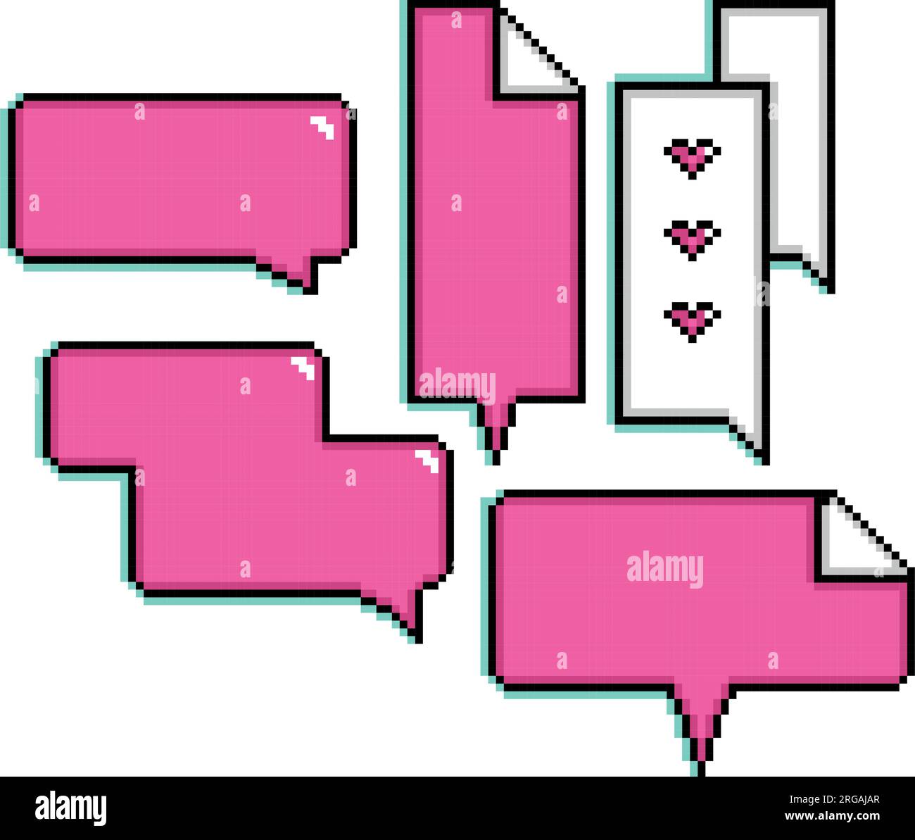 Set pf pixelated comic speech bubble chats Vector Stock Vector