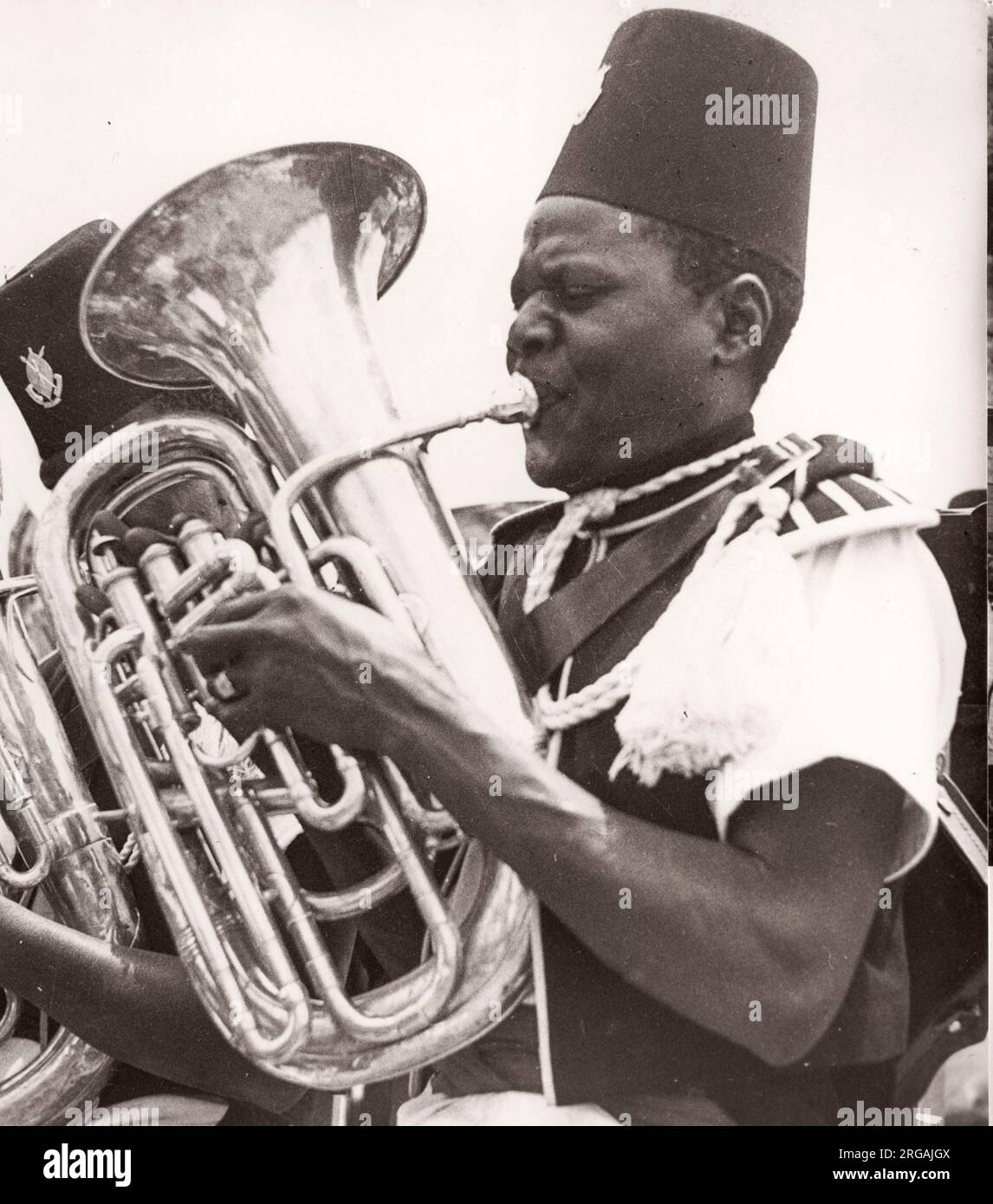 1940s East Africa army - bandsman musician Photograph by a British army recruitment officer stationed in East Africa and the Middle East during World War II Stock Photo