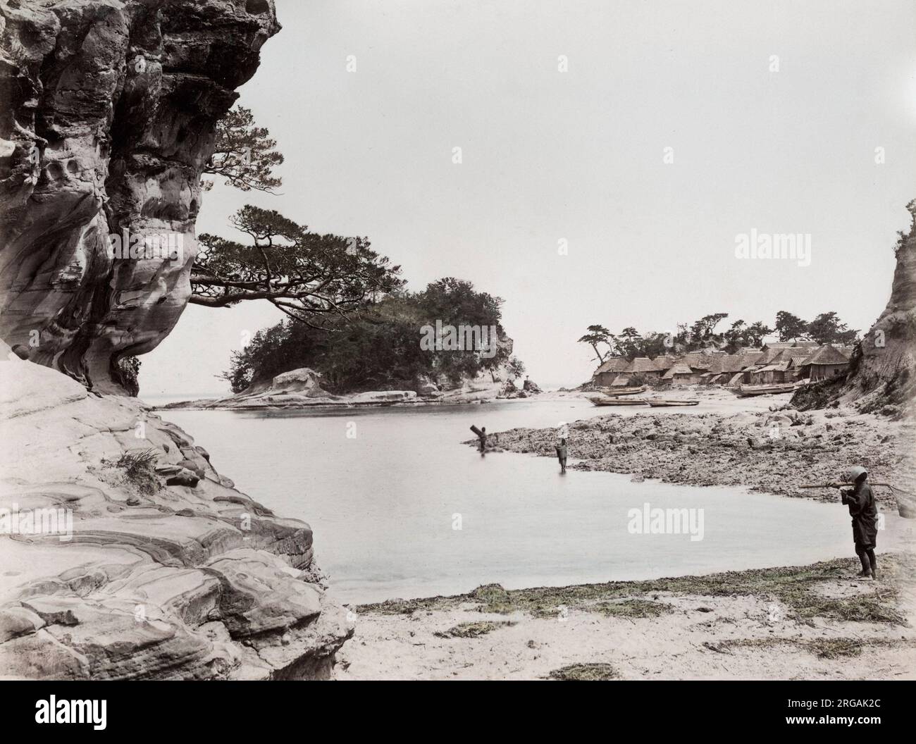 Vintage 19th century photograph - Japan - Awaji-Shima island. Awaji Island in JapanÃ¢Â€Â™s Seto Inland Sea Stock Photo