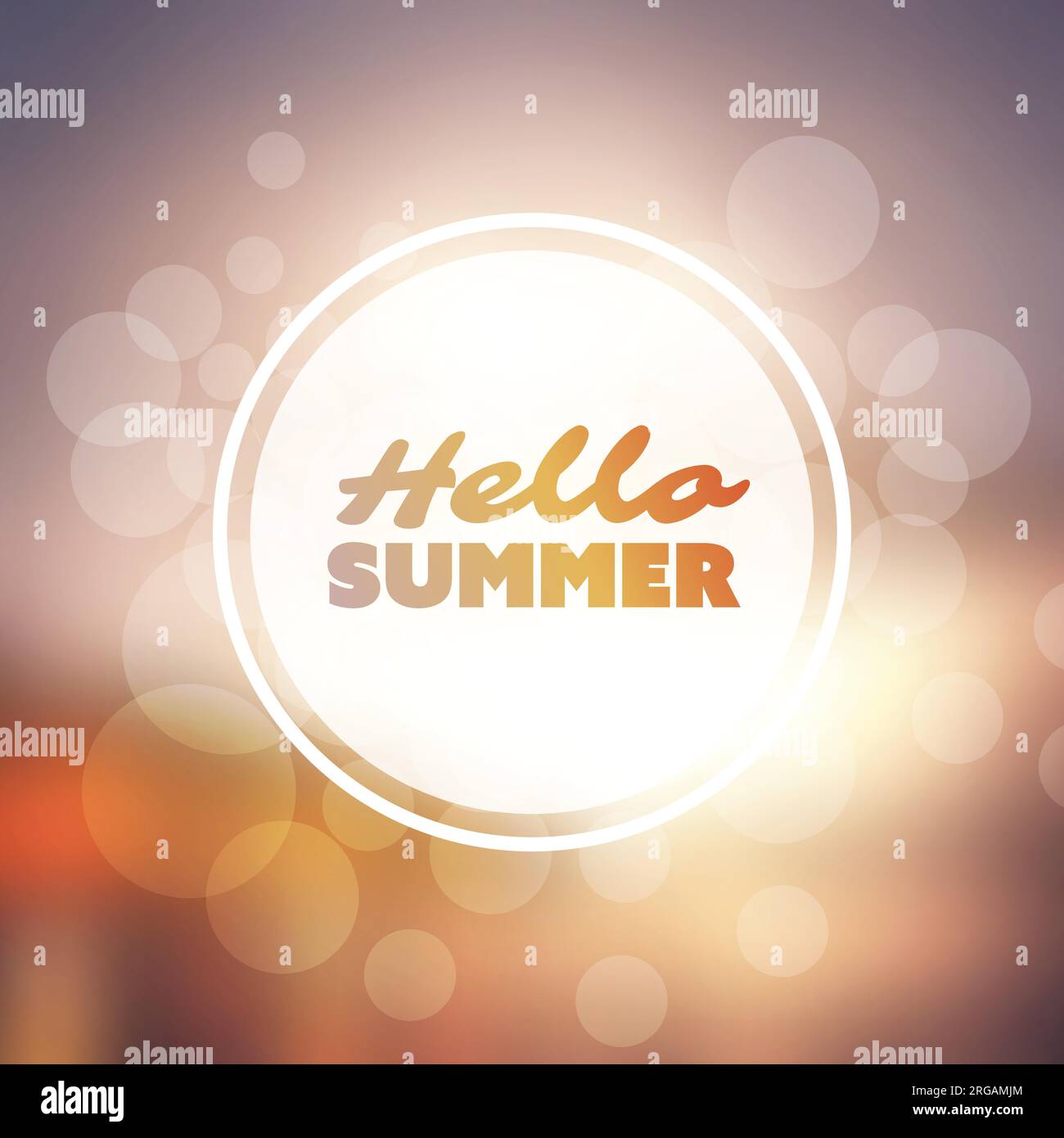 Inspirational Sentence, Hello Summer Label on a Blurred Abstract ...