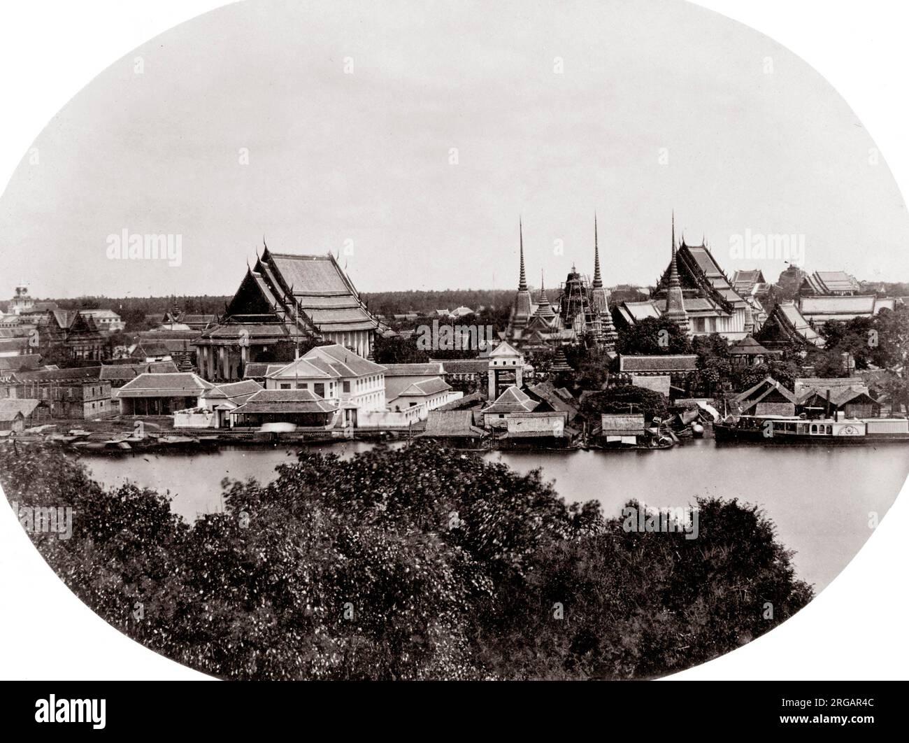 c.1880 South East Asia - view of Bangkok Siam Thailand Stock Photo