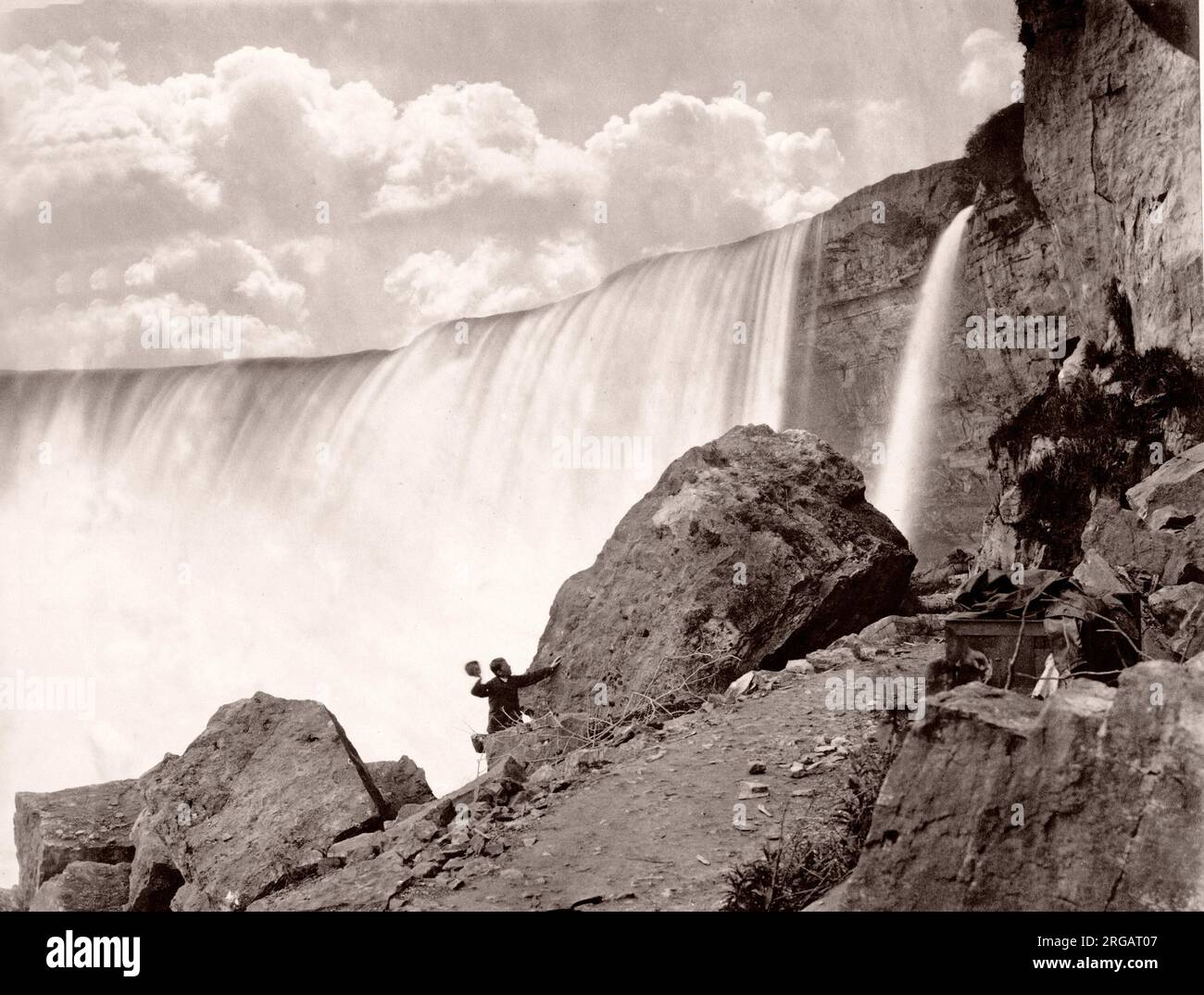 c. 1880s vintage photograph - North America - Niagara Falls from Canada, Canadian side Stock Photo