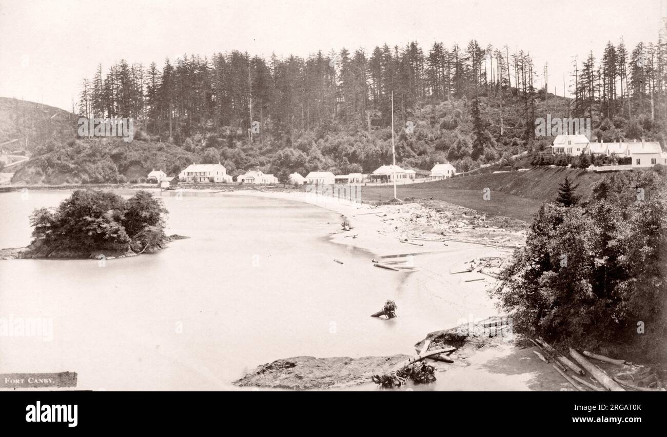 c. 1880s vintage photograph - North America -  on the Columbia river, Washington territory, Oregon, USA Stock Photo