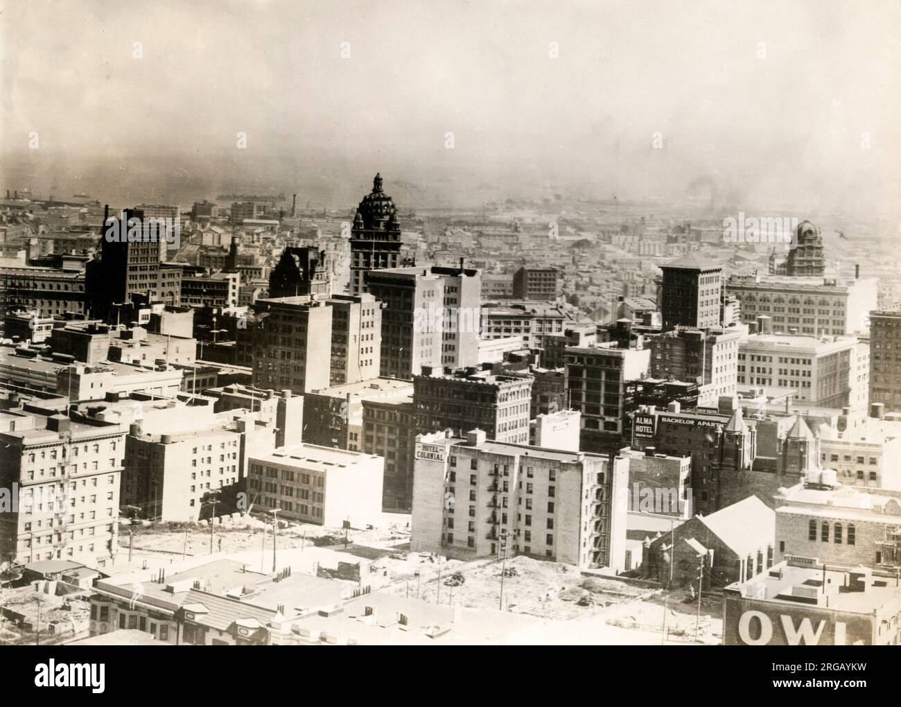 Early 20th century vintage press photograph - aerial view of San Francisco, California, circa 1925 Stock Photo