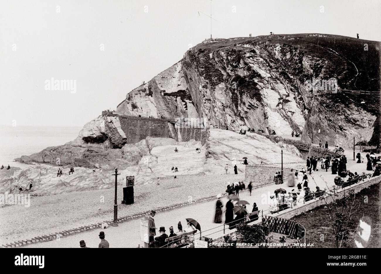 Capstone Inuk 19th century vintage photograph: pedestrians along Capstone Parade ...