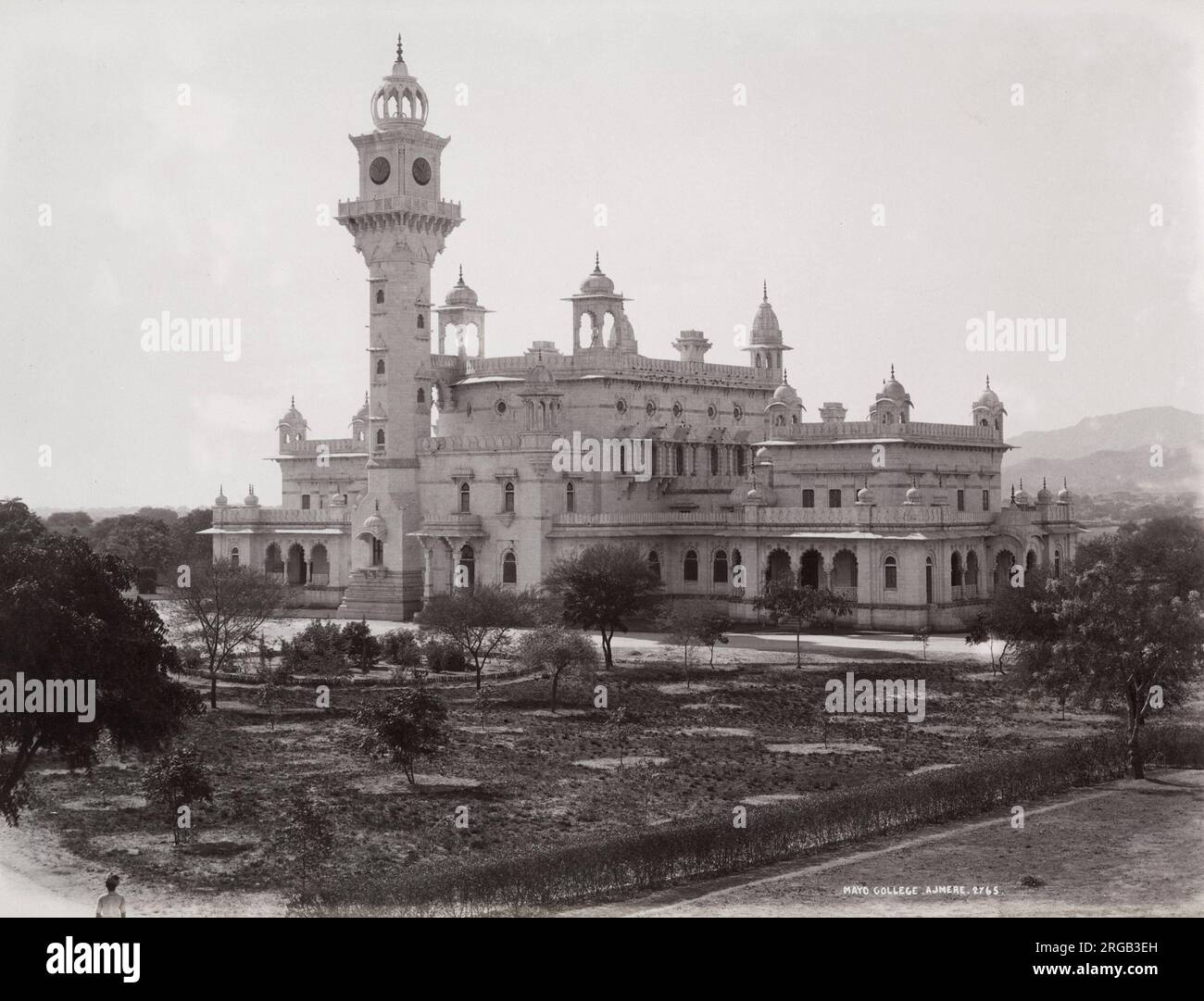Late 19th century photograph Mayo College, Ajmere, Ajmer, India Stock