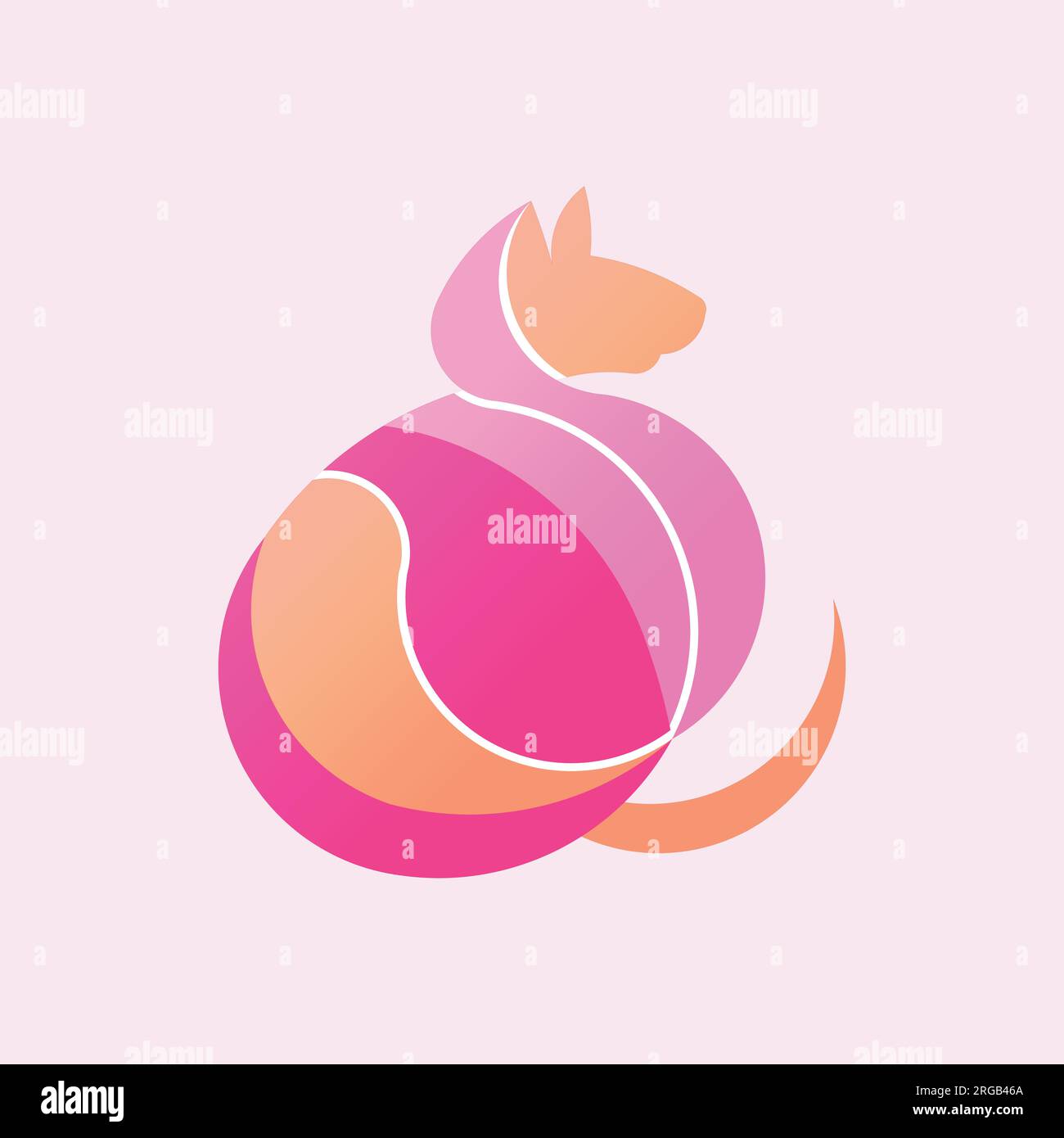 Curvy shaped cat logo on light background, cute and modern Stock Vector  Image & Art - Alamy