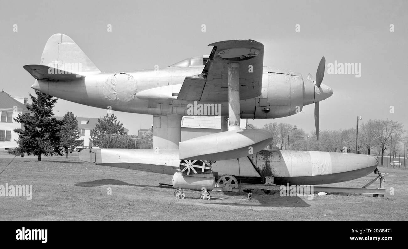 Kawanishi N1K1 Kyofu (msn 565, allied reporting name 'Rex'), on display at Willow Grove Naval Air Station circa 1957. After capture it was taken to Patuxent River Naval Air Station. Where-from, on 7 October 1946, it was transferred to Naval Aviation Supply Depot Philadelphia, Pennsylvania and by 1957 it was on display at nearby Willow Grove NAS. In 1999 it was transferred to the National Museum of Naval Aviation, and stored pending restoration. Stock Photo