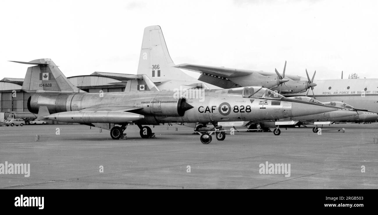 Canadian Armed Forces - Canadair CF-104 Starfighter 104828 (Canadair CL-90), of 442 Squadron, 1st Canadian Air Group. (from 1970 the CAF F-104s were re-serialled, with 104 replacing the initial two numbers; thus 12828 became 104828) Stock Photo