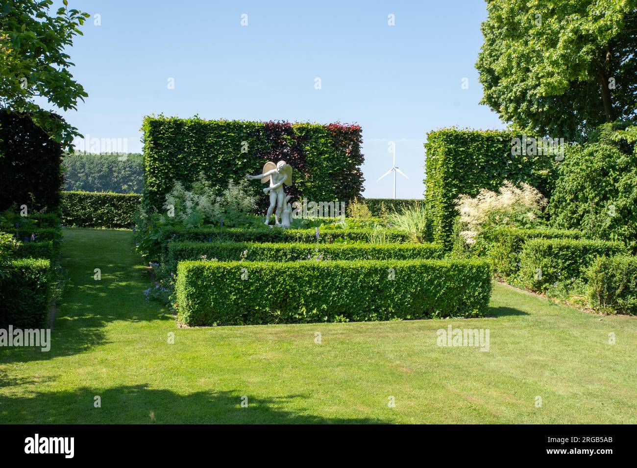 Le terrasses, Le Jardins de Maizicourt Stock Photo
