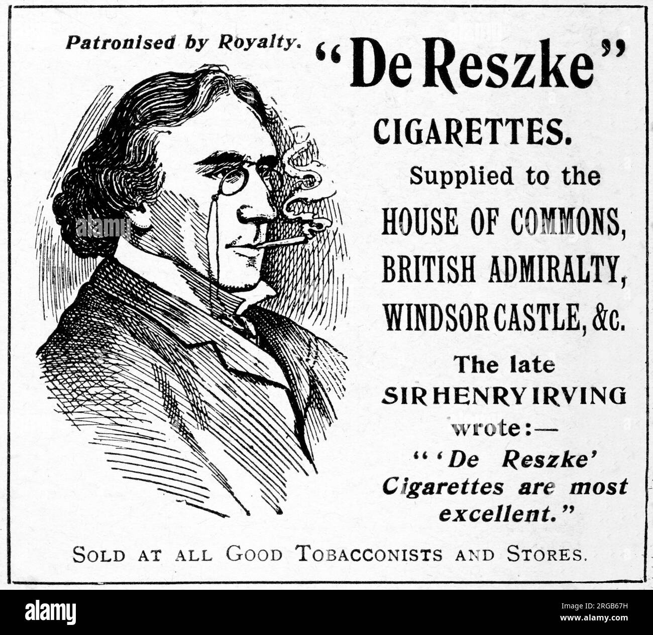 Sir Henry Irving advertising De Reszke Cigarettes Stock Photo