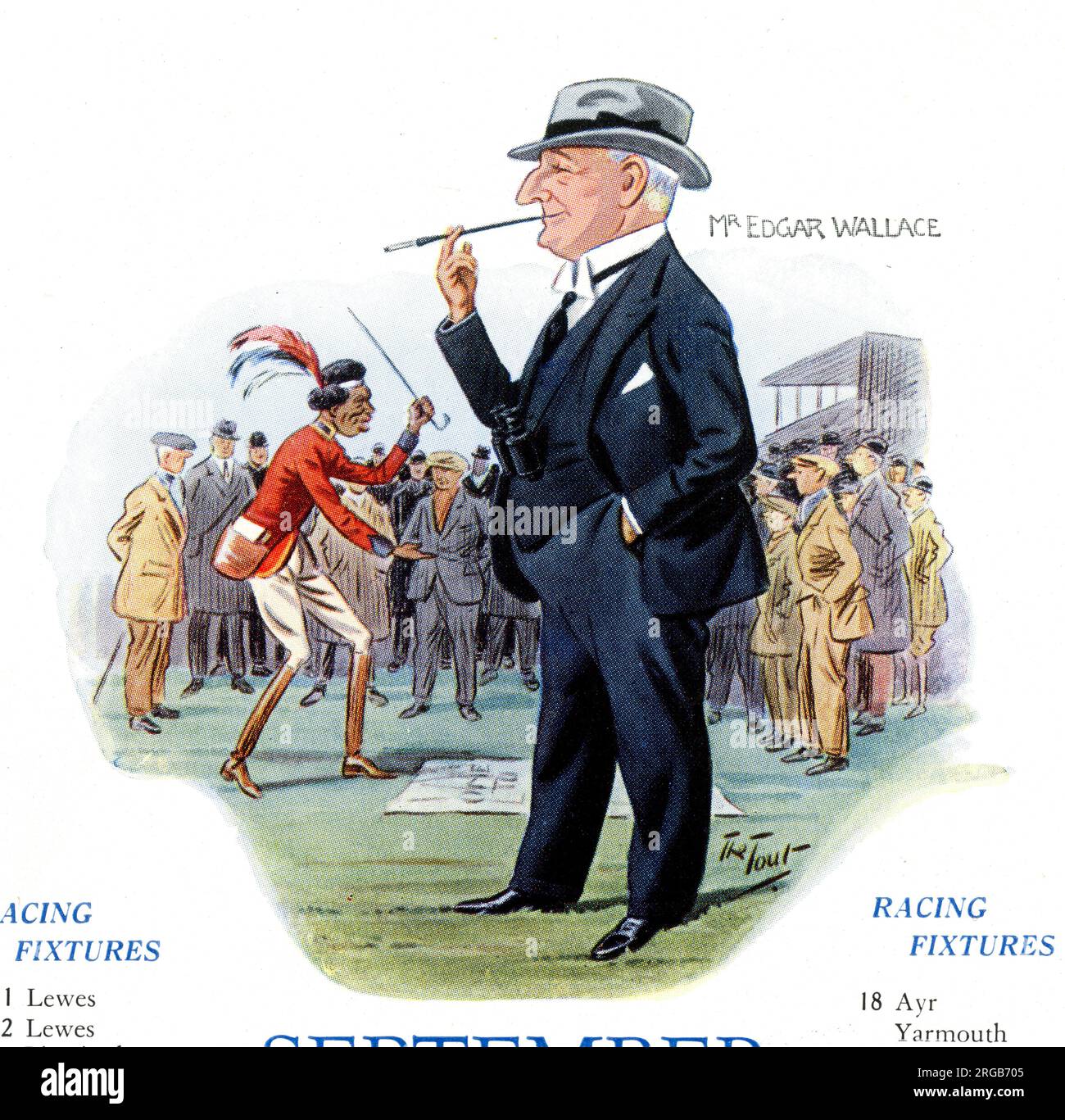 Edgar Wallace,author, at the races, racing fixtures Stock Photo