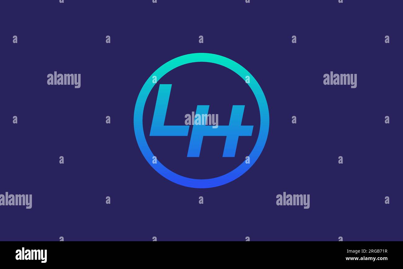 LH logo design in the circle like a gear shift Stock Vector