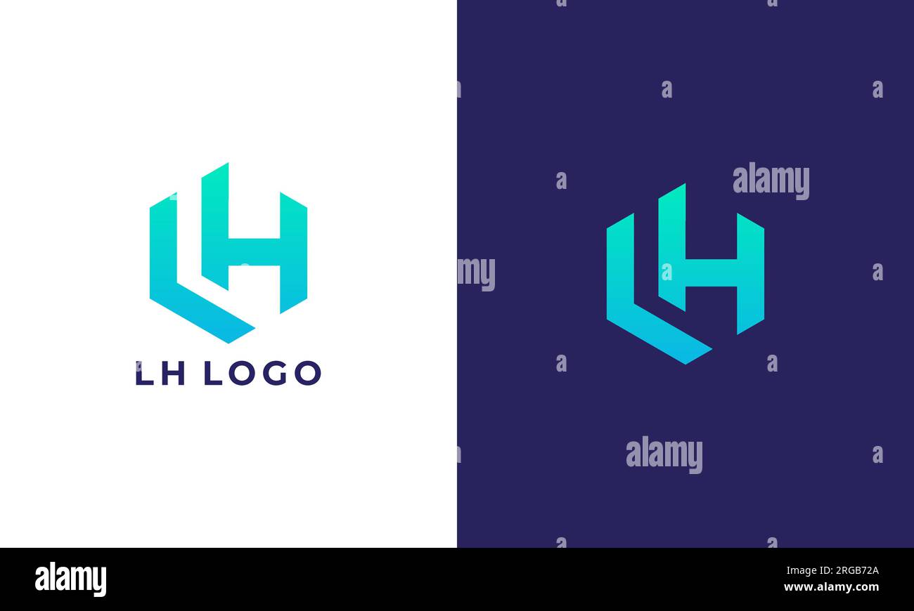 LH or HL logo design. letter LH hexagonal shape , simple and modern style Stock Vector