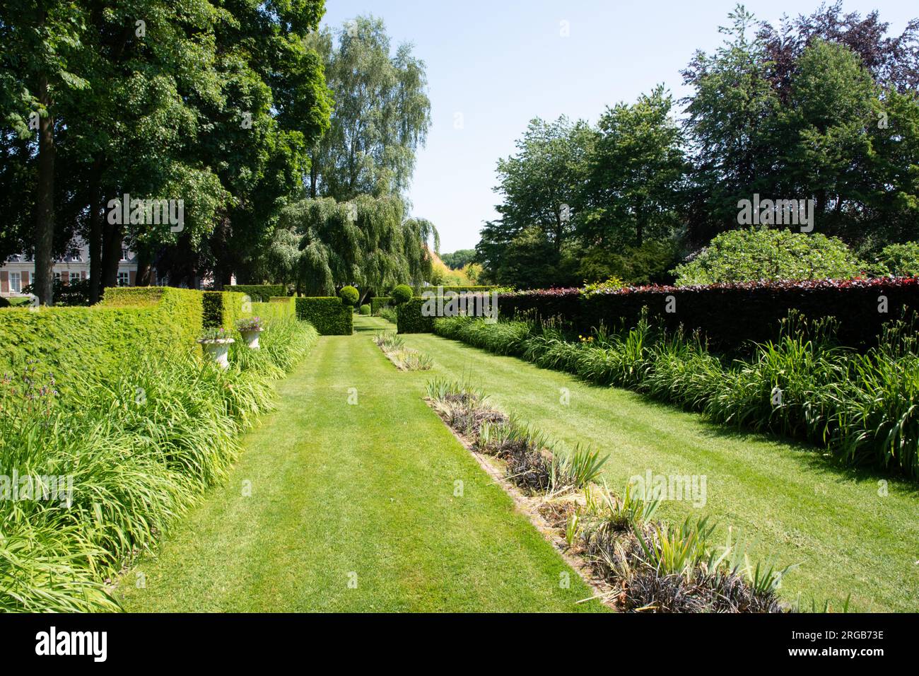Le terrasses Jardins de Maizicourt Stock Photo