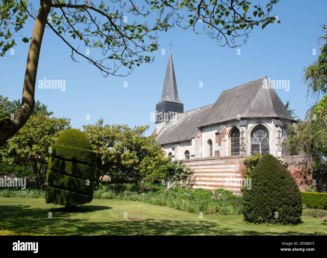Eglise Notre dame de l Assomption, Maizicourt, Somme, France Stock Photo