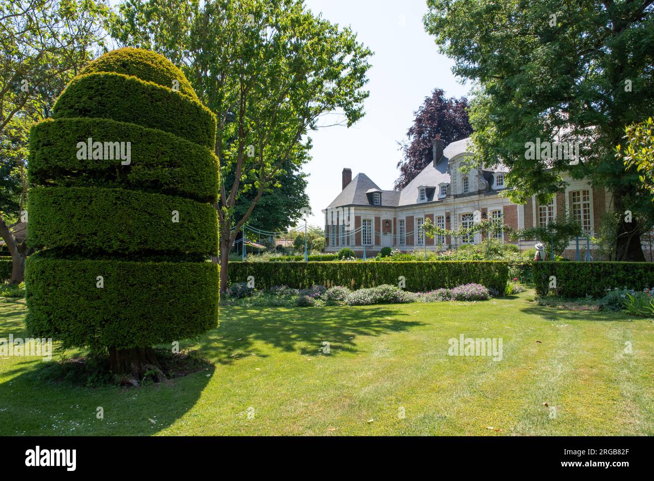 Chateau Maizicourt gardens Stock Photo