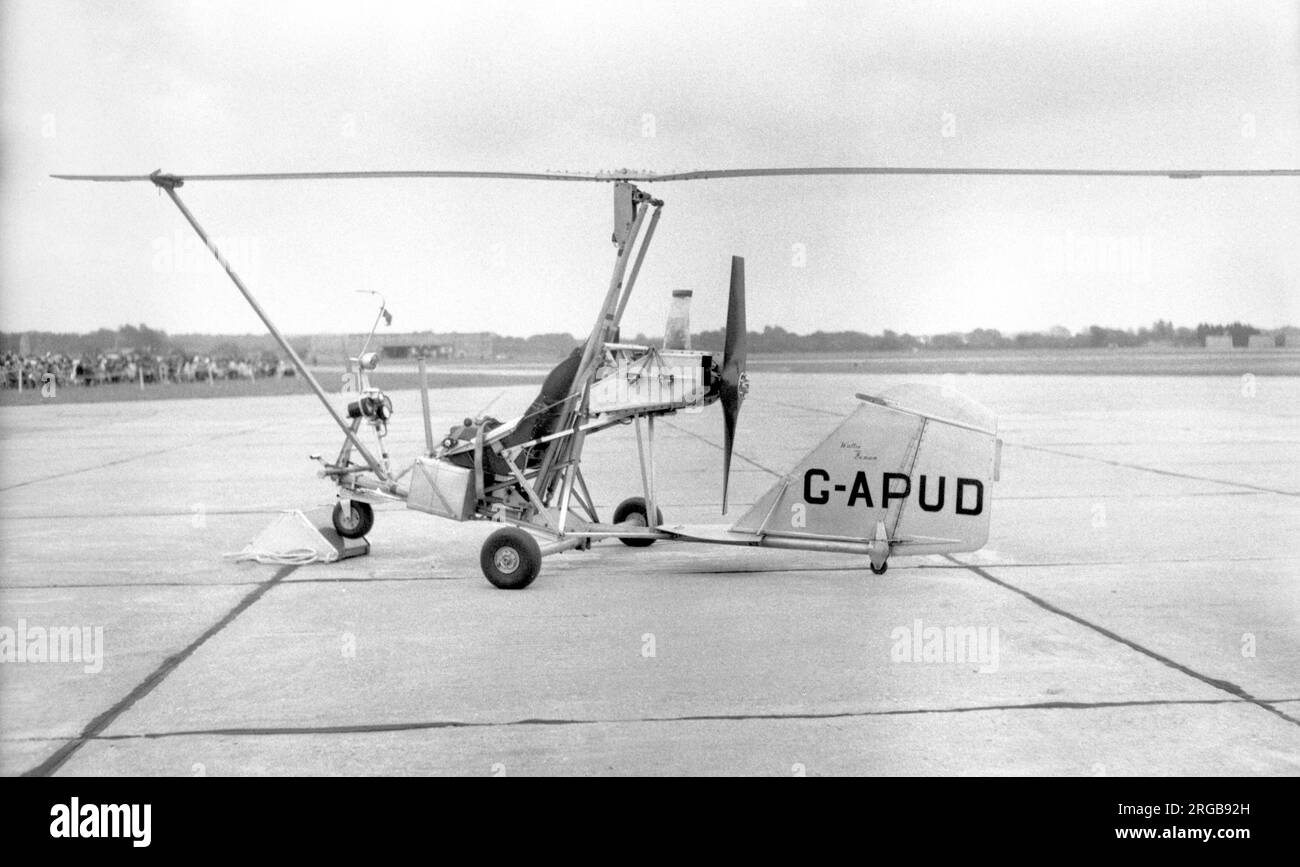 Wallis-Bensen B.7MC G-APUD (msn 01). The first autogyro built by Ken Wallis, a modified Bensen B.7M. Stock Photo