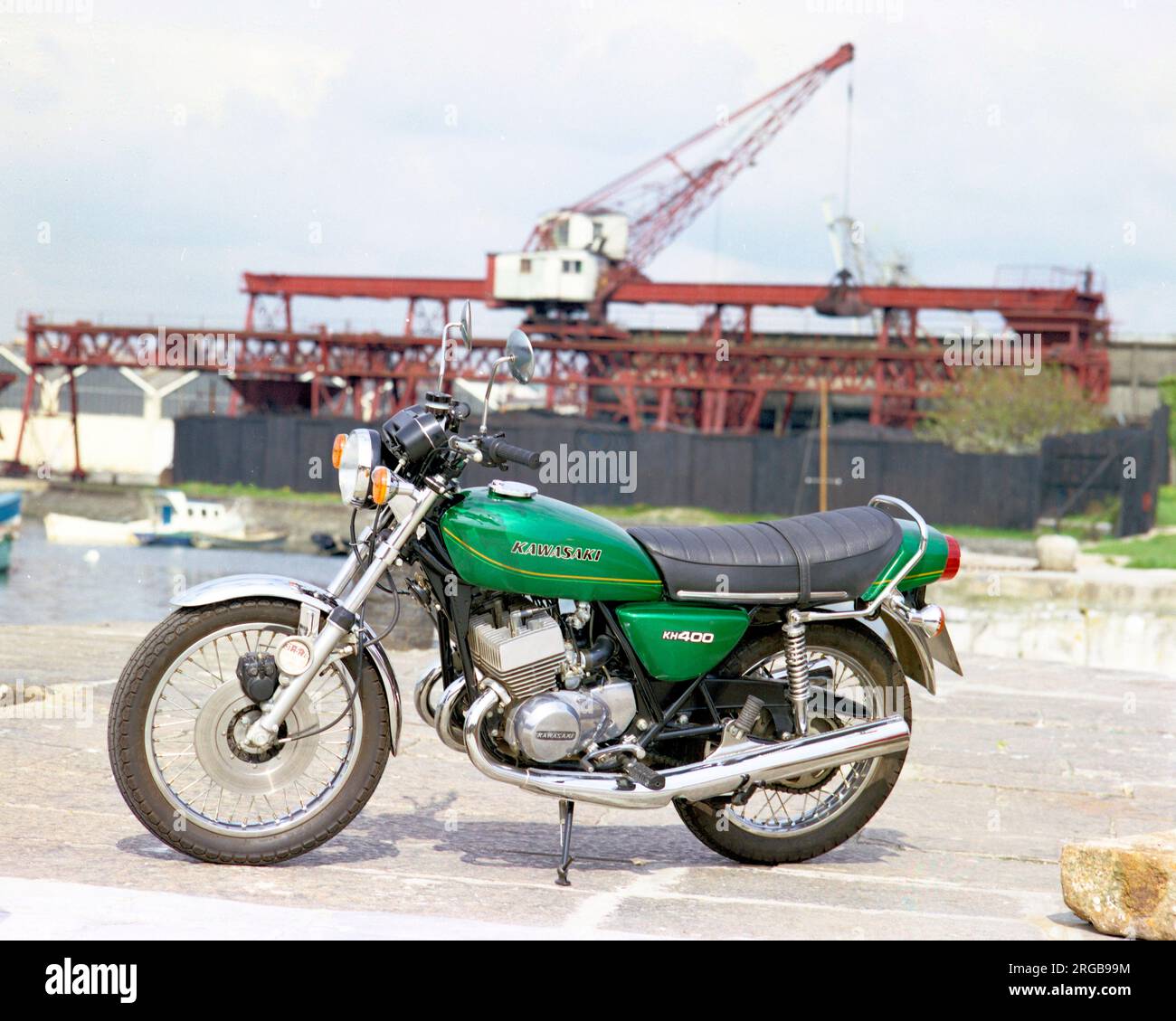 Kawasaki KH 400 motorbike. Stock Photo