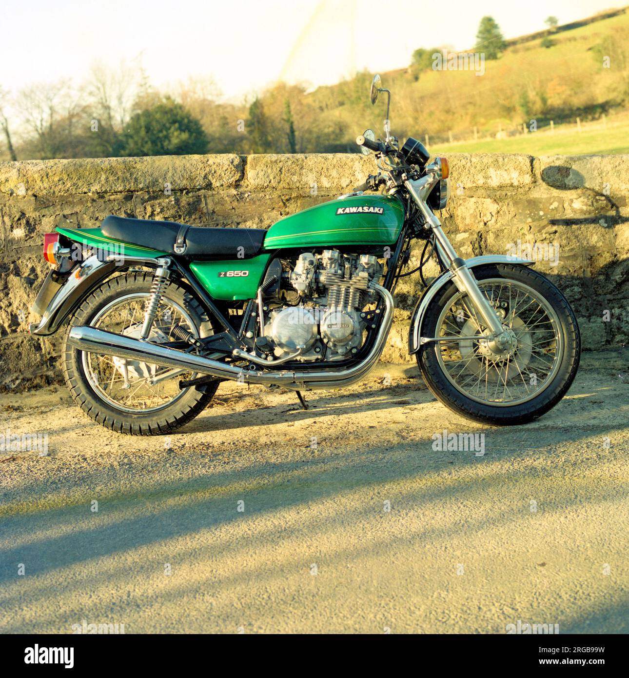 Kawasaki Z 650 motorbike Stock Photo Alamy