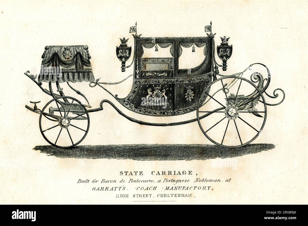 State Carriage, Garratt's Coach Manufactory, Cheltenham. Stock Photo