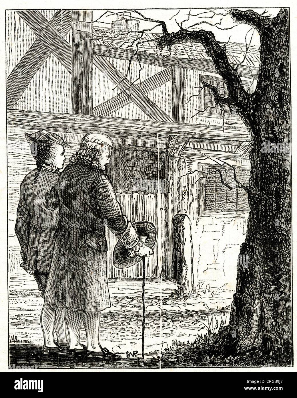 Robert Raikes and Joseph Lancaster visiting the scene of the first