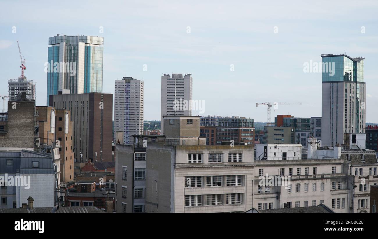 Birmingham rooftop view Newhall Street - Bennetts Hill Stock Photo