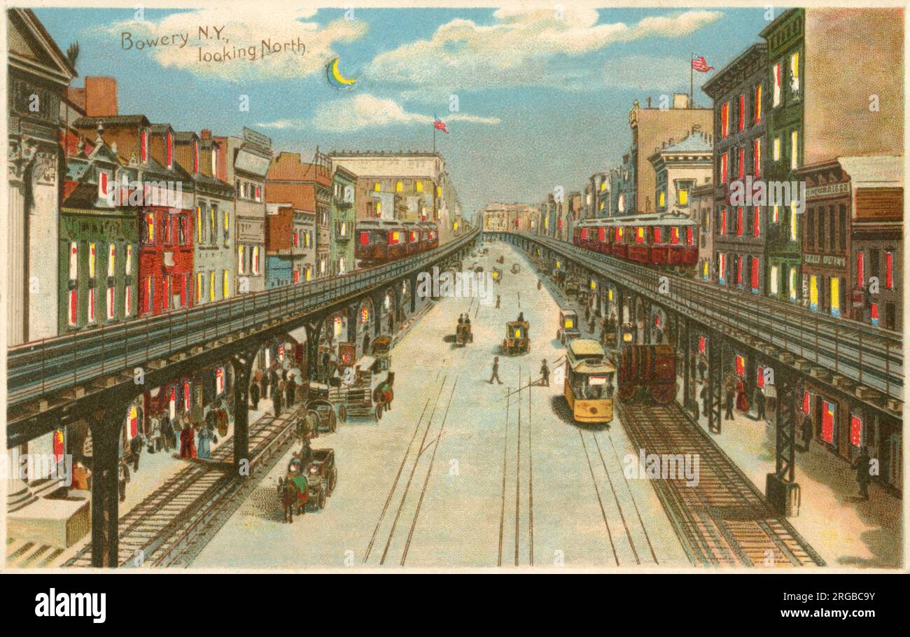 The Bowery, New York City, USA - looking north Stock Photo - Alamy