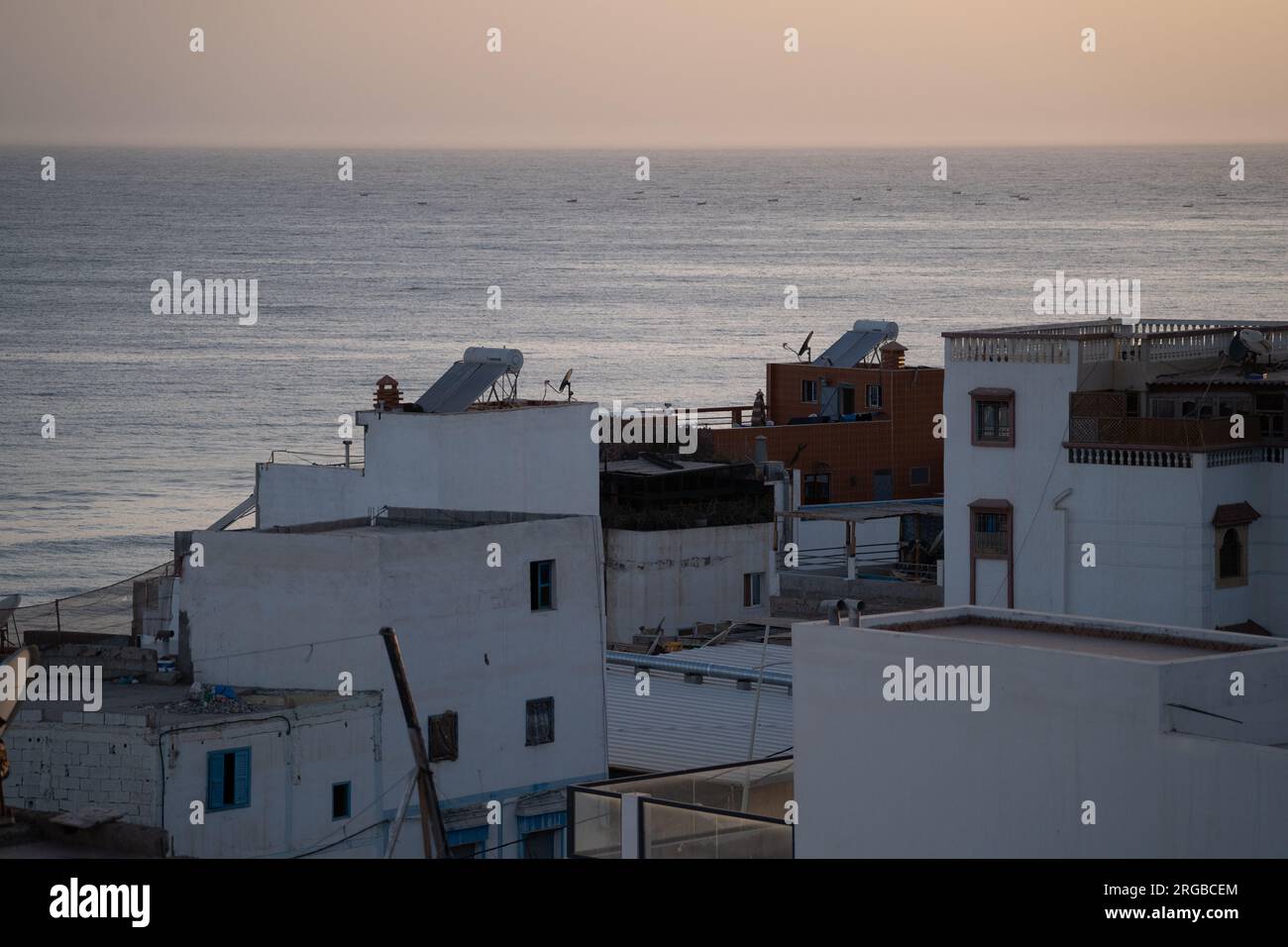 5.5.2023 Taghazout, Morocco: Charming coastal village in Morocco, renowned for its surf breaks, relaxing beaches, and vibrant local culture Stock Photo