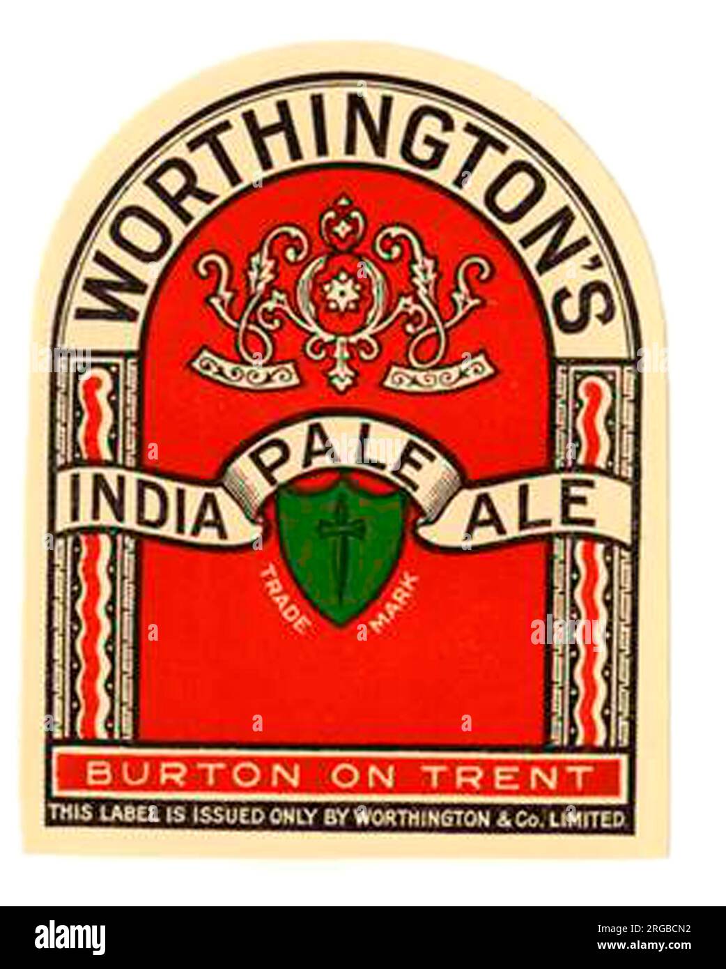 Worthington's India Pale Ale (Green coloured shield) Stock Photo