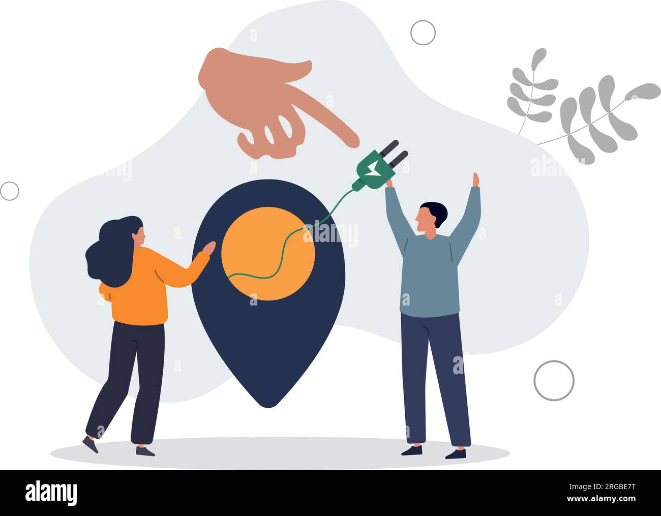 Charging point with electricity power socket and plug in service.Low level battery charge place with recharge technology.flat vector illustration. Stock Vector