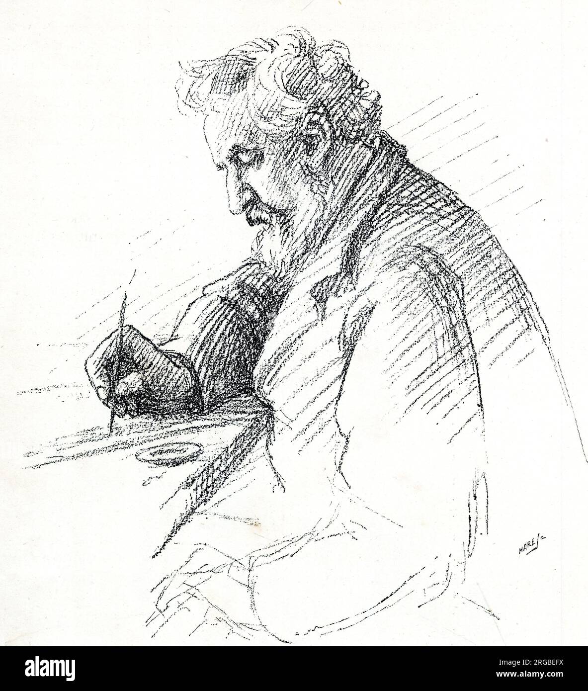 William Morris painting a design Stock Photo Alamy