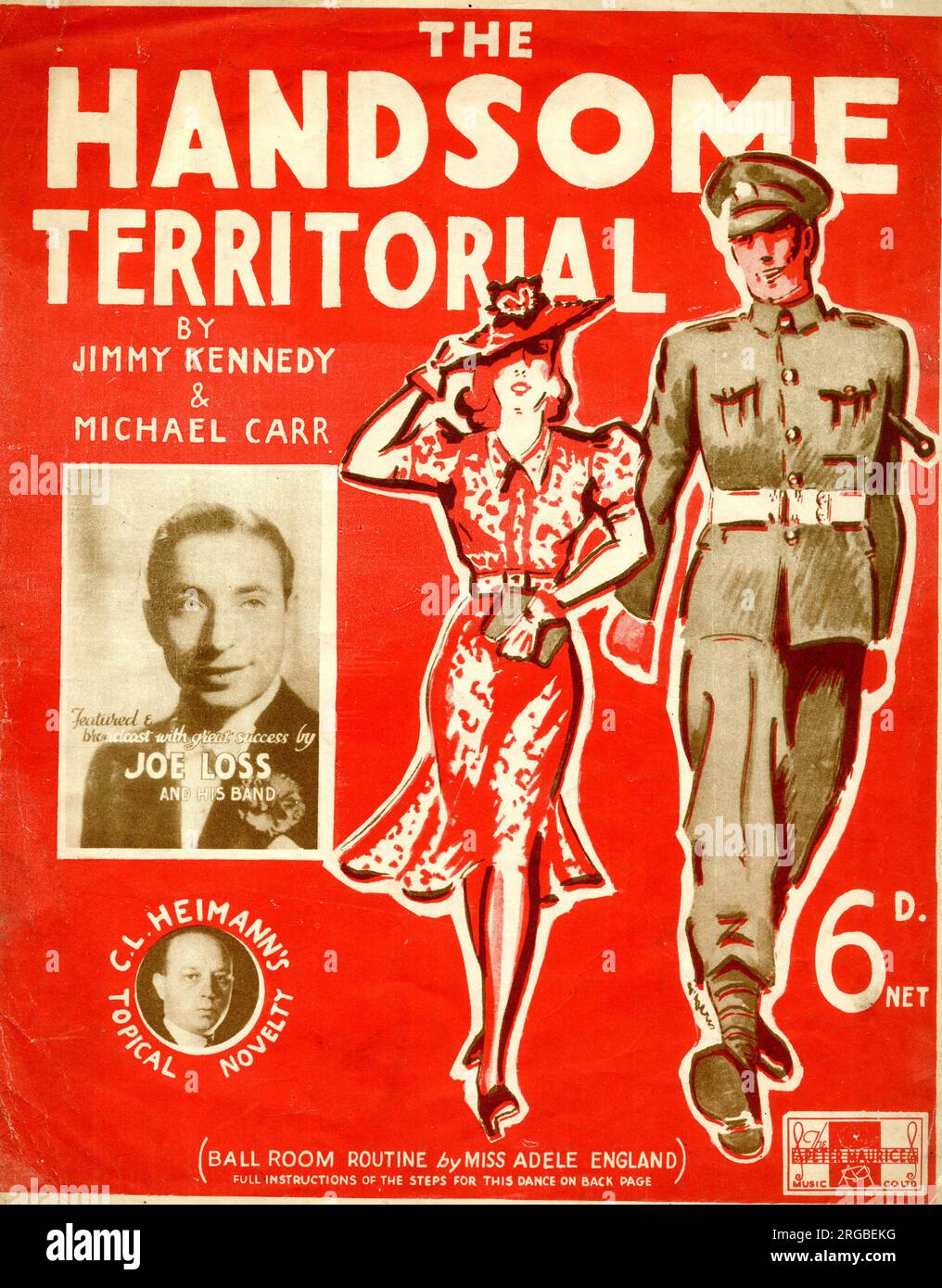 Music cover, The Handsome Territorial, recorded by Joe Loss and His Band, WW2. Stock Photo