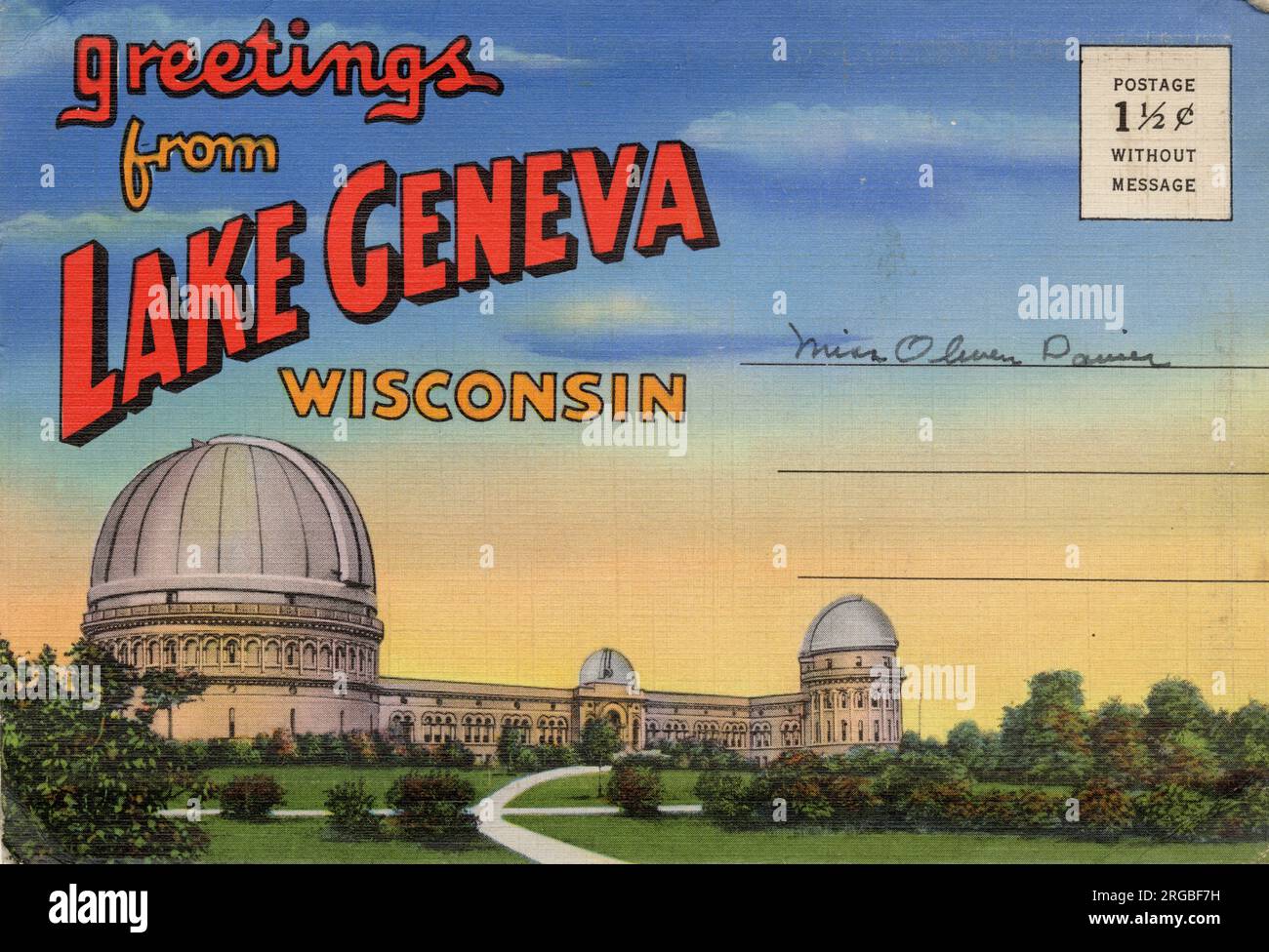 Lake Geneva, Wisconsin, USA Yerkes Observatory, Williams Bay Stock