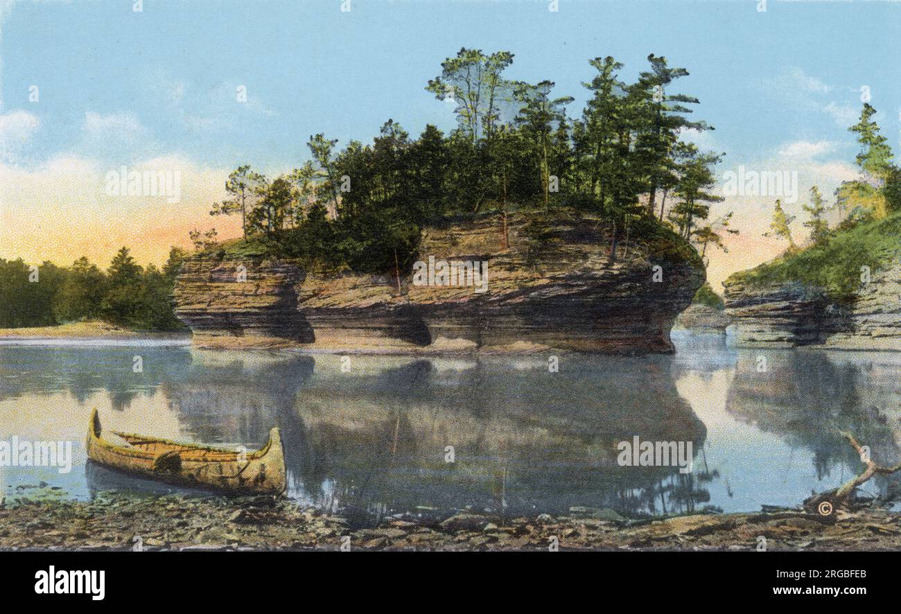 Lone Rock, Wisconsin River, Wisconsin, USA Stock Photo Alamy