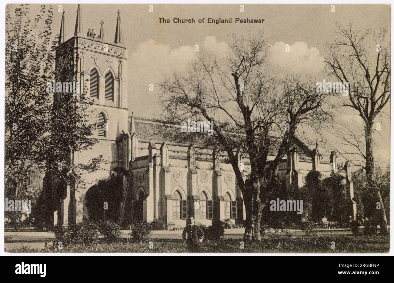 Church of England building, Peshawar City, British India (now in Pakistan, called Chowk Yadgar). Stock Photo