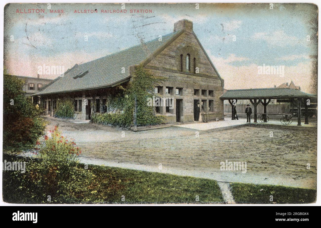 Railway Station (opened in 1887), Allston, Boston, Mass, USA Stock Photo