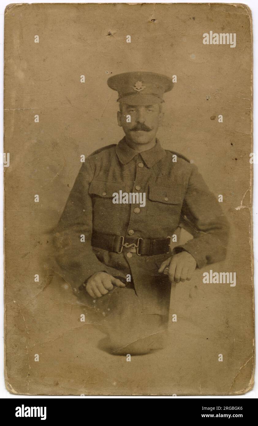 Studio portrait of a soldier, WW1 Stock Photo