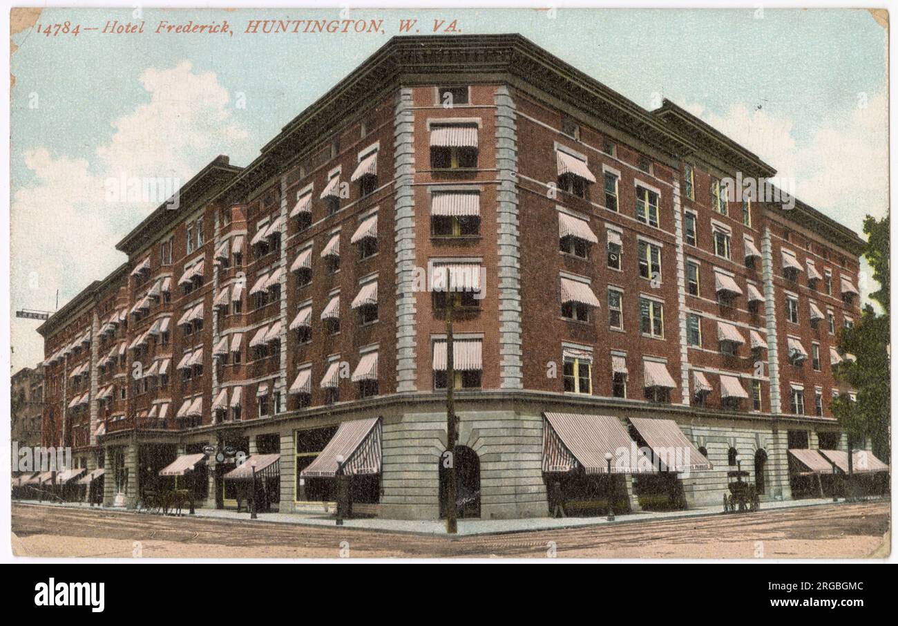 Hotel Frederick, Huntington, West Virginia, USA, on the corner of 4th Avenue and 10th Street. Stock Photo