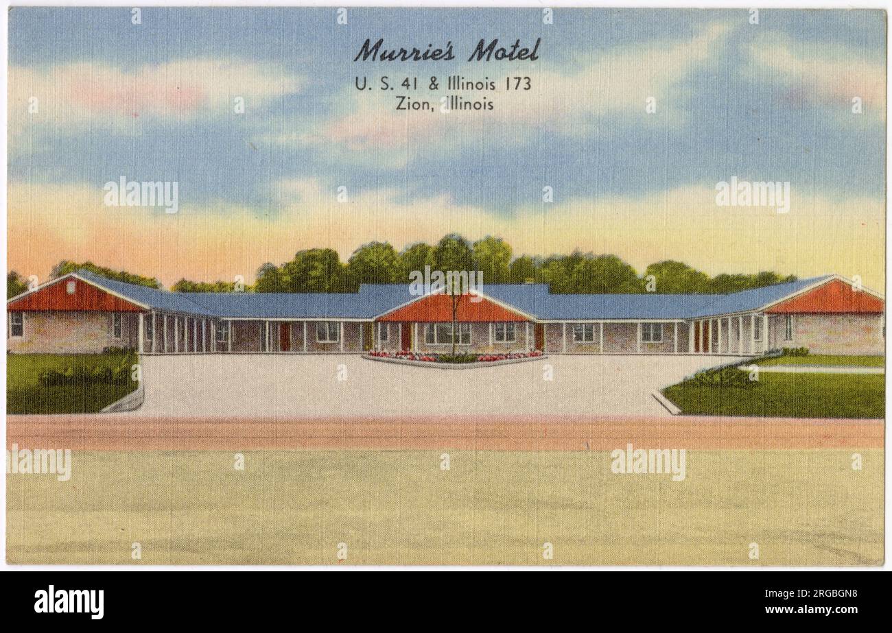Murrie's Motel, Zion, Illinois, USA - open all year round, ultra-modern rooms, popular prices, television in rooms. Stock Photo