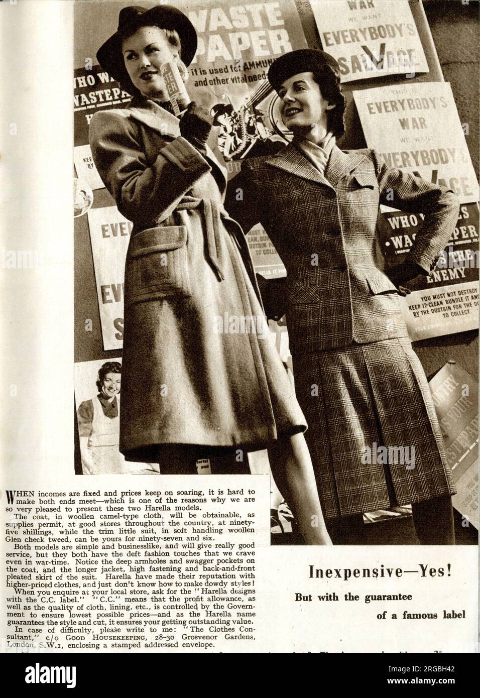 Fashion item, inexpensive women's fashions, WW2 Stock Photo