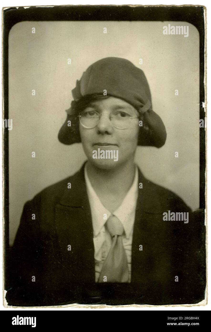 Head and shoulders photograph of a woman in a hat, possibly an early ...