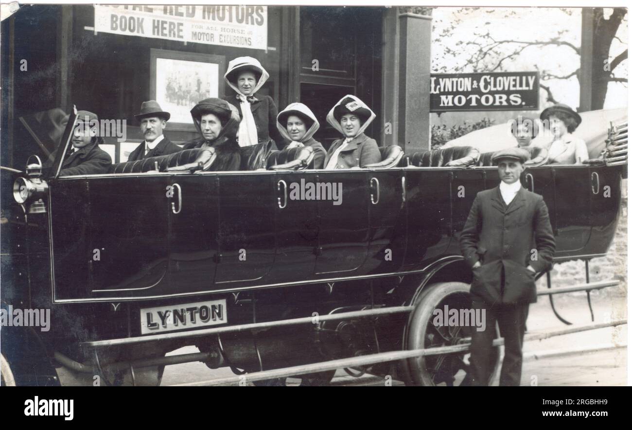 The open charabanc belongs to Lynton & Clovelly Motors and appears to ...