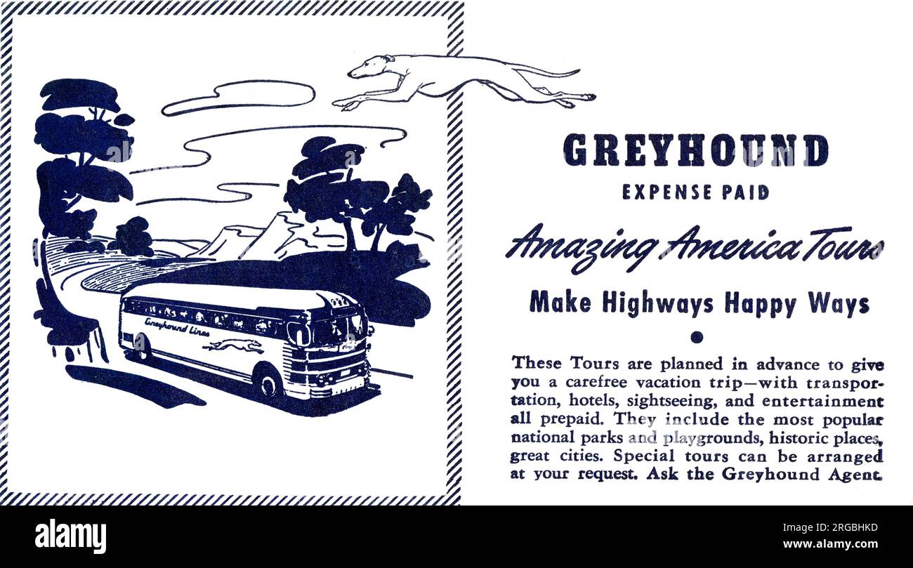 Greyhound Lines, USA, ticket wallet, property of an Englishwoman  tourist Stock Photo